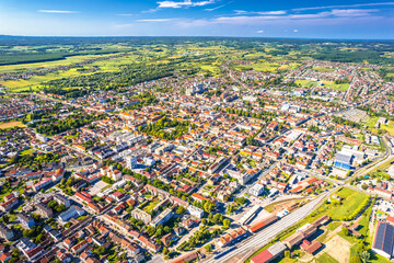 Town of Bjelovar aerial view, Bilogora