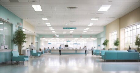 Obraz premium Create a blurred hospital reception scene
