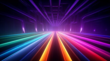 A vibrant and mesmerizing tunnel of colorful lines