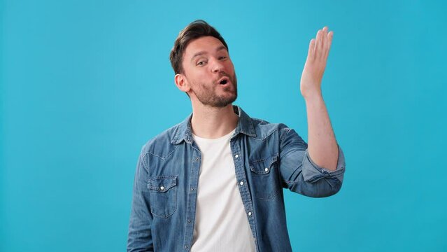 Man shows Belissimo gesture praising cooking delicious meal