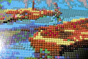 diamond mosaic intermediate painting assembly process