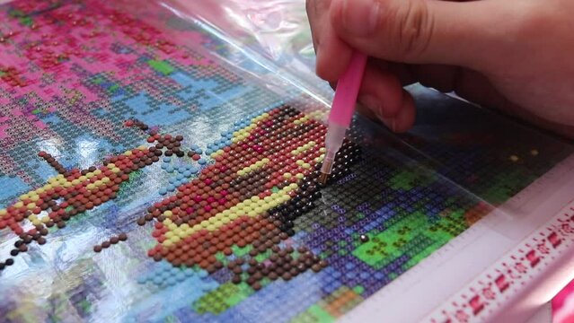 diamond mosaic intermediate painting assembly process