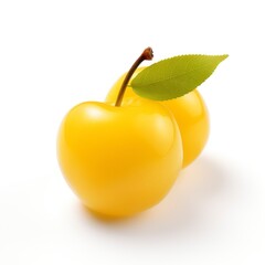 Yellow cherries isolated on white background
