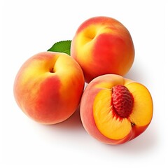 Peaches isolated on a white background
