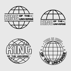 Globes element design King of the Universe for Street wear fashion design - obrazy, fototapety, plakaty