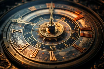 Deurstickers astronomical clock © Nature creative