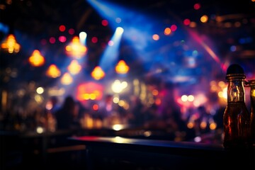 Enchanting pub ambiance Beautiful bokeh lights, celebrating a lively night