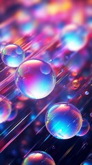 Colorful soap bubbles floating in the air