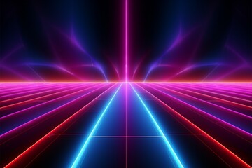 Glowing neon lines in 3D dynamic speed lights on a dark canvas
