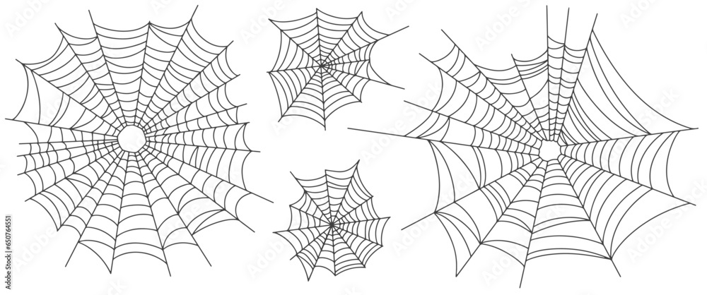 Canvas Prints vector set of spider web on white