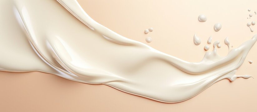 copy space image of milk splash with vanilla isolated