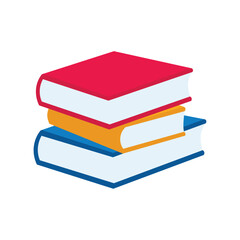 Book stack icon design, stack of books, pile of books flat vector illustration