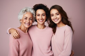 Mother with daughters in studio photo 