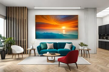 abstract composition in living room