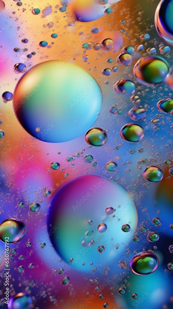 Aufkleber A colorful display of floating bubbles in the air