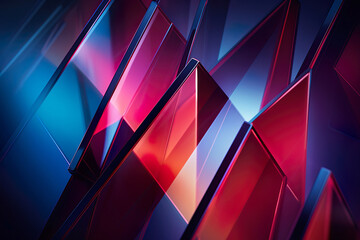 An abstract and futuristic background with spiky shapes resembling a glass sculpture. This artistic composition features pink, violet, and fuchsia colors.