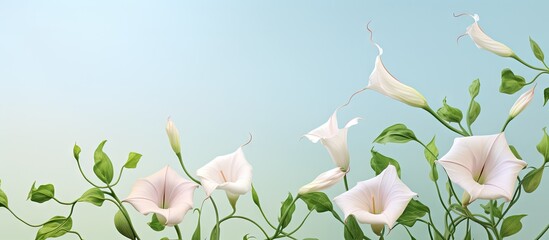 Field bindweed photographed against a isolated pastel background Copy space
