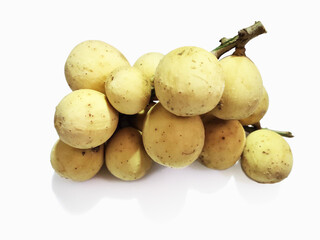 Longkong is Thai fruit grown in the south. isolated on white background