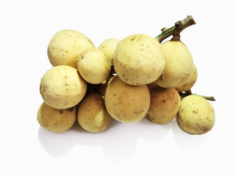 Longkong is Thai fruit grown in the south. isolated on white background