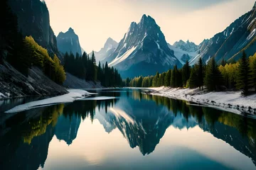 Foto op Canvas lake in the mountains © Muhammadfarhan