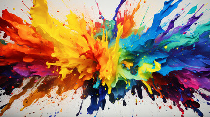 Chaotic Explosion of Colorful Ink Splatters, Abstract, Background