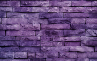 Seamless texture background in the shape of bricks in purple tones ranging from lilac to violet. Perfect structure in solid purple brick for texture.