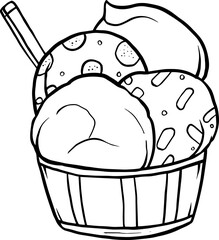 hand drawn vector illustration of Gelato