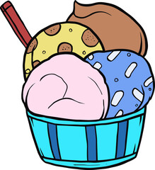 illustration of a cupcake with cream