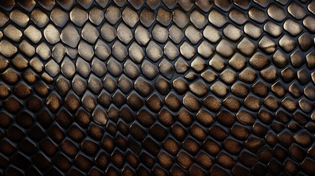 Close-up of snake leather texture print background. Reptile skin backdrop for fashion, textile, print, banner