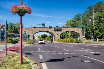 premnitz, deutschland - Steinbogenbrücke, wahrzeichen der stadt - obrazy, fototapety, plakaty