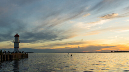 Sunset view at Lachine Lighthouse in Montreal, Quebec Canada