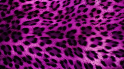 Close-up of purple leopard fur print background. Animal skin backdrop for fashion, textile, print, banner