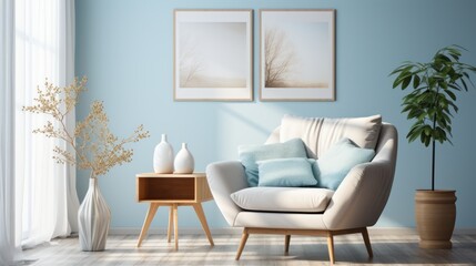 Fototapeta na wymiar A single armchair in Scandinavian style