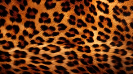 Close-up of leopard fur print background. Animal skin backdrop for fashion, textile, print, banner
