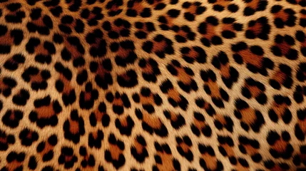 Foto op Canvas Close-up of leopard fur print background. Animal skin backdrop for fashion, textile, print, banner © eireenz