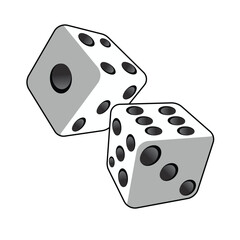 rolling two dices vector design