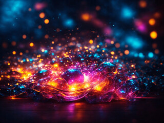 Obraz premium abstract colorful background with bokeh-defocused lights and stars. AI-Generated