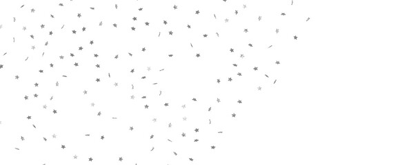 sparkles silver stars on white background with text place- Image