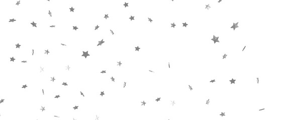Fototapeta premium sparkles silver stars on white background with text place- Image