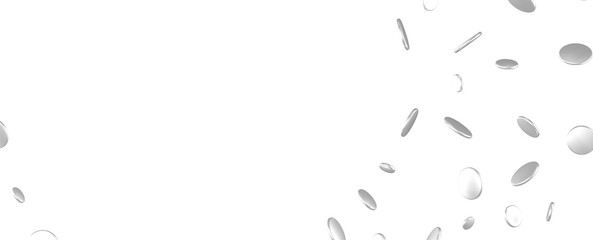 Joyful Deluge: Brilliant 3D Illustration Showcasing an Overflow of silver Confetti
