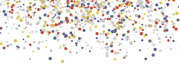  Colorful assorted confetti with serpentine on white