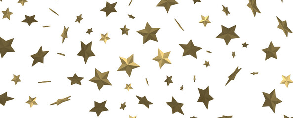 Heavenly Showers: 3D Gold Stars Rain Illustration Transcends Imagination