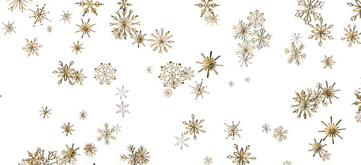 Flurry of Snowflakes: Radiant 3D Illustration Showcasing Falling Festive Snow Crystals