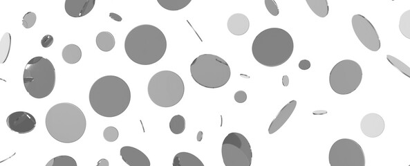 silver  Burst: Astonishing 3D Illustration of Bursting silver Confetti
