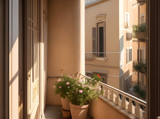 old balcony with flowers