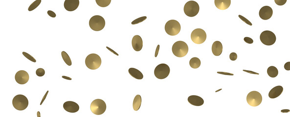 Radiant Revelry: Dynamic 3D Illustration of a Radiating Gold Confetti Celebration