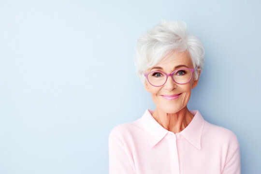 Portrait of senior woman with eyeglasses