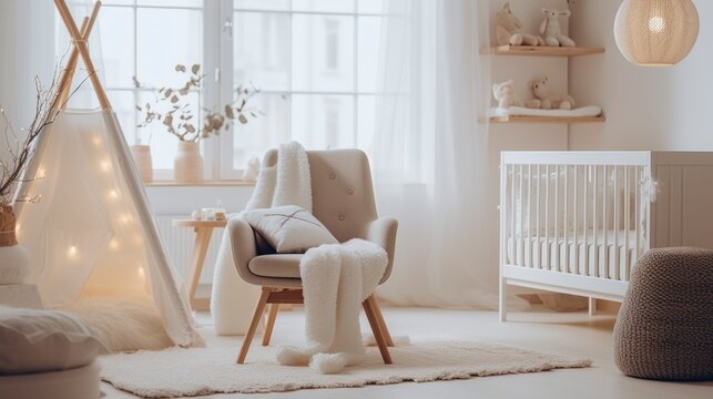  Minimalist nursery room in scandinavian style