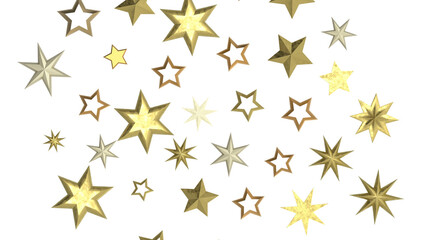 Twinkling Yuletide Skies: Breathtaking 3D Illustration of Falling Christmas Starlights