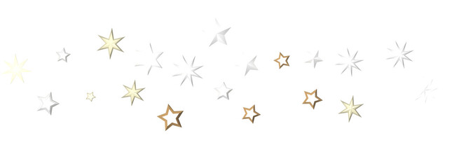 Stellar Christmas Symphony: Exquisite 3D Illustration of Falling Stars in Harmonious Motion for the Holidays